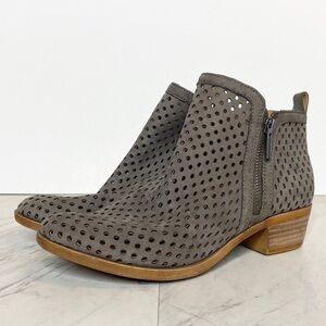 Lucky Brand Basel Laser Cut Leather Gray Bootie 6M
